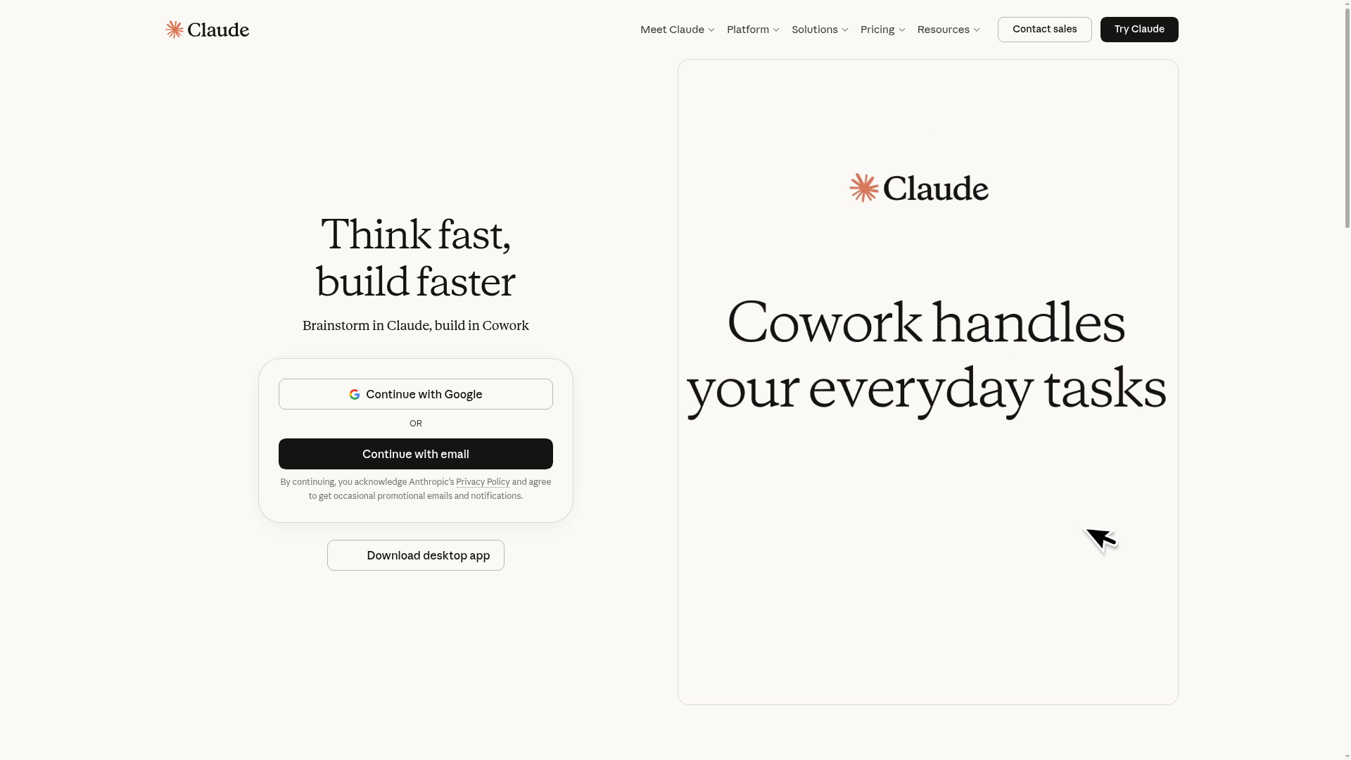 Claude.com home view, signed-in surface