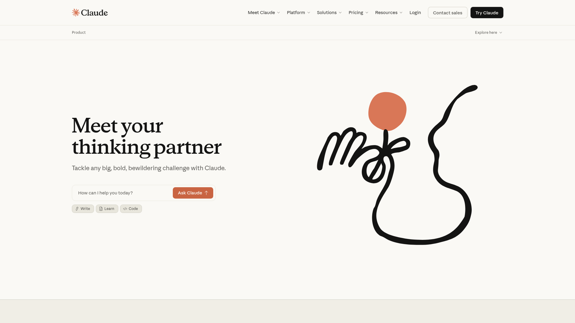 Claude product overview page
