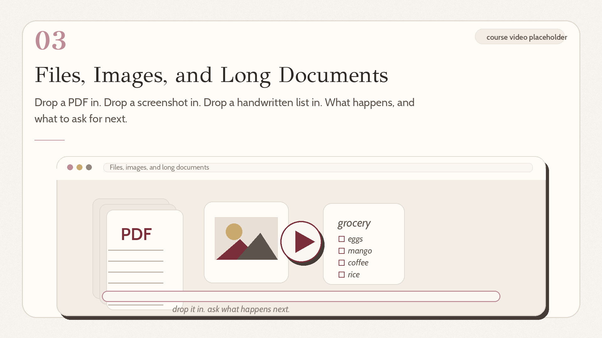 Module 03, files images and long documents