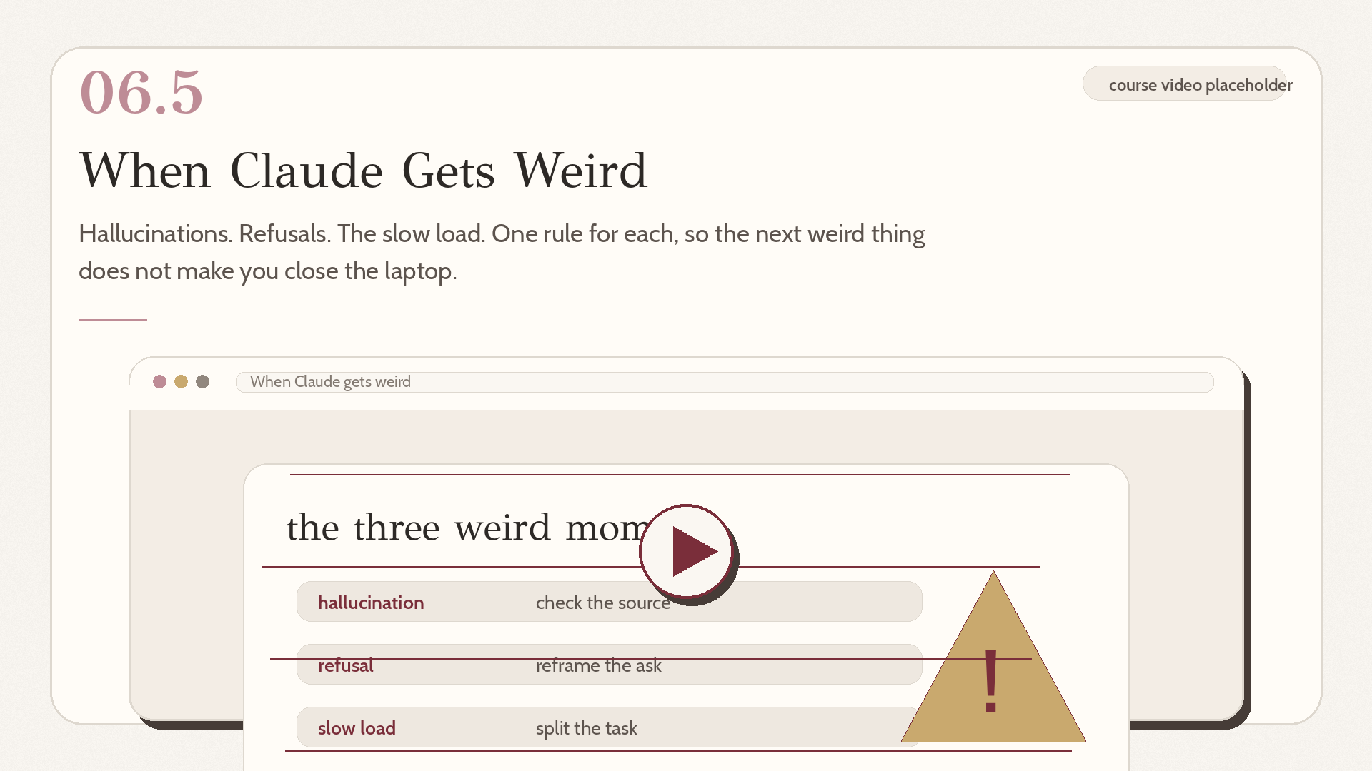 Module 06.5, when Claude gets weird
